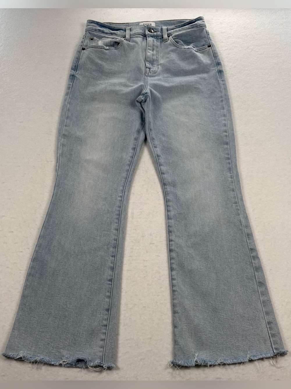 Pistola Lennon High Rise Cropped Boot Cut Jeans Womens‎ 29 Raw Hem Lt Wash Ankle